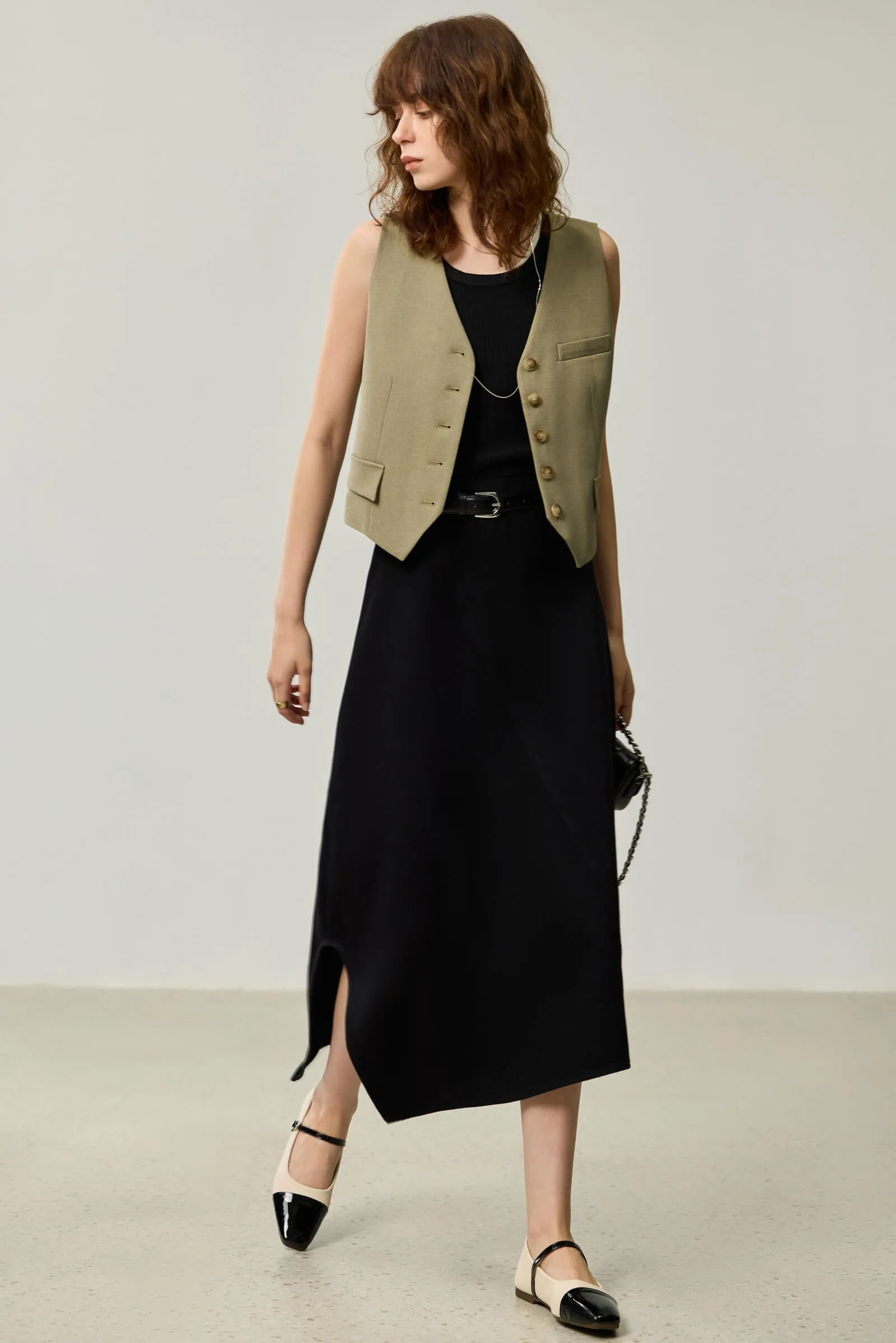 LILY Layered Collarless Vest