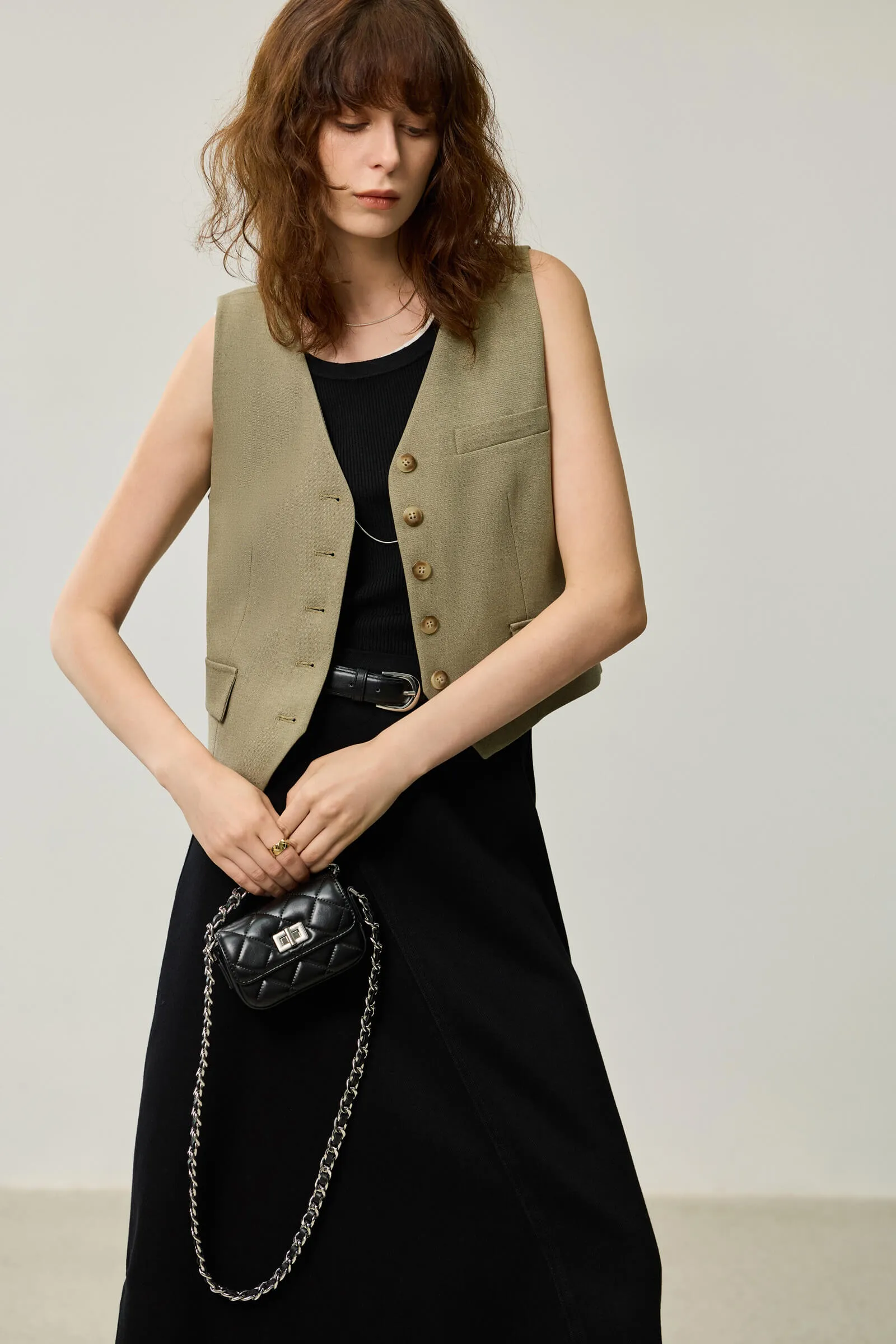 LILY Layered Collarless Vest