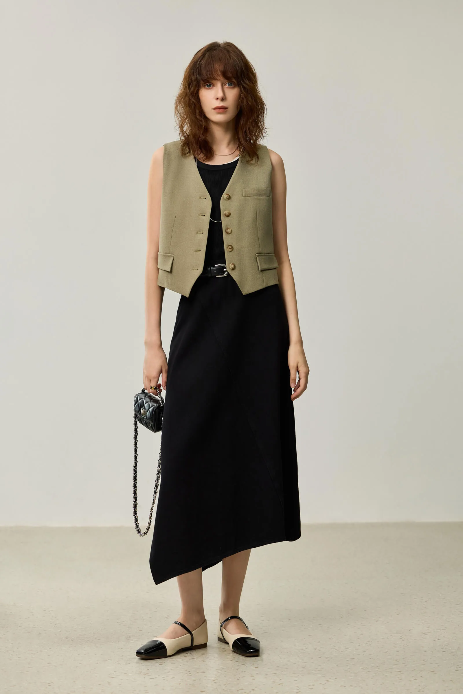 LILY Layered Collarless Vest