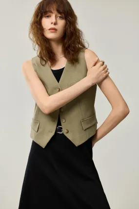 LILY Layered Collarless Vest