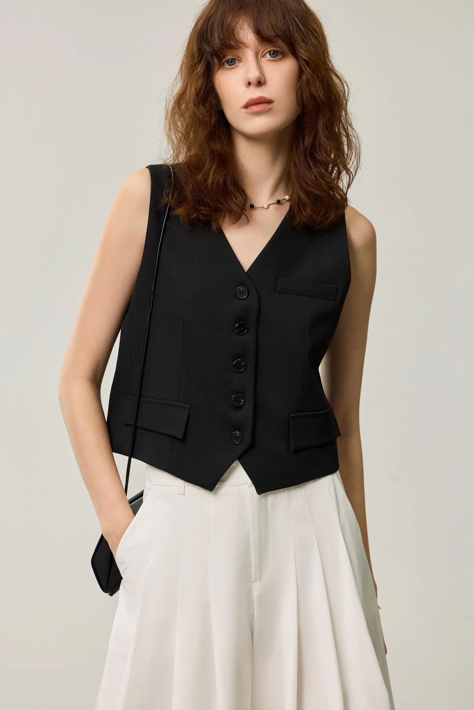 LILY Layered Collarless Vest