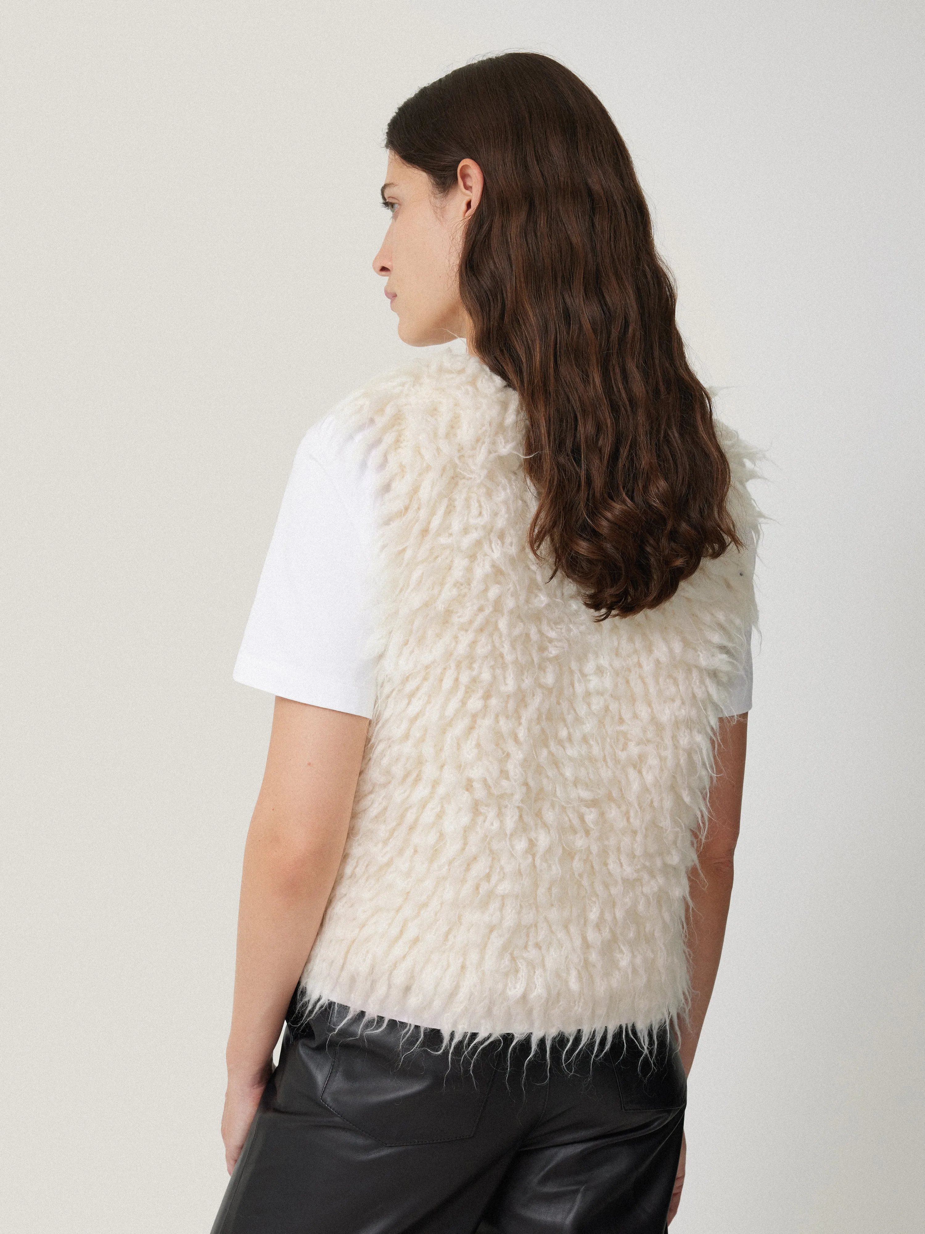 Looped Knitted Gilet | Cream