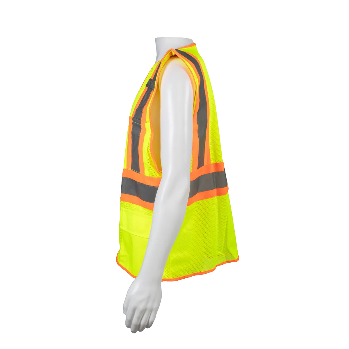 LVM2-CB1 ANSI/ISEA CB1 Two Tone DOT Class II Safety Vest, Lime Mesh