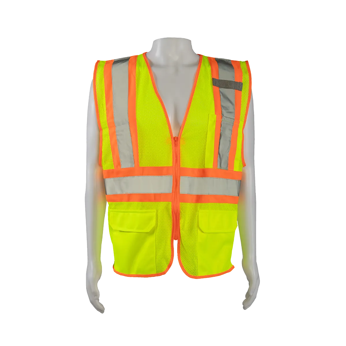 LVM2-CB1 ANSI/ISEA CB1 Two Tone DOT Class II Safety Vest, Lime Mesh