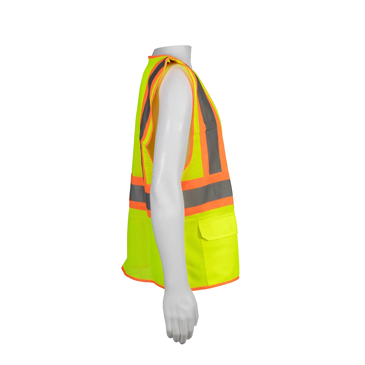 LVM2-CB1 ANSI/ISEA CB1 Two Tone DOT Class II Safety Vest, Lime Mesh