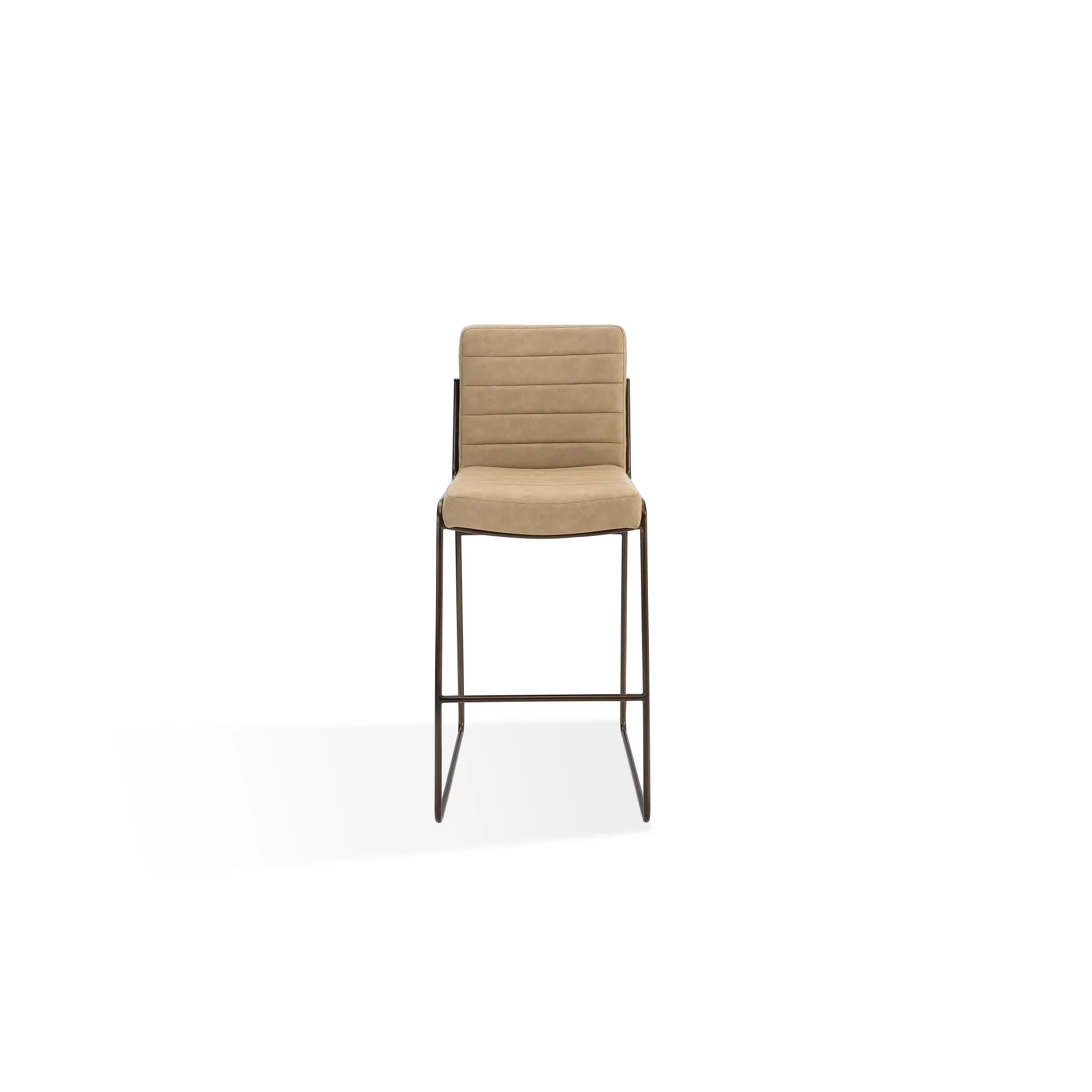 Madison Metal Frame Bar Stool in Honey Synthetic Leather