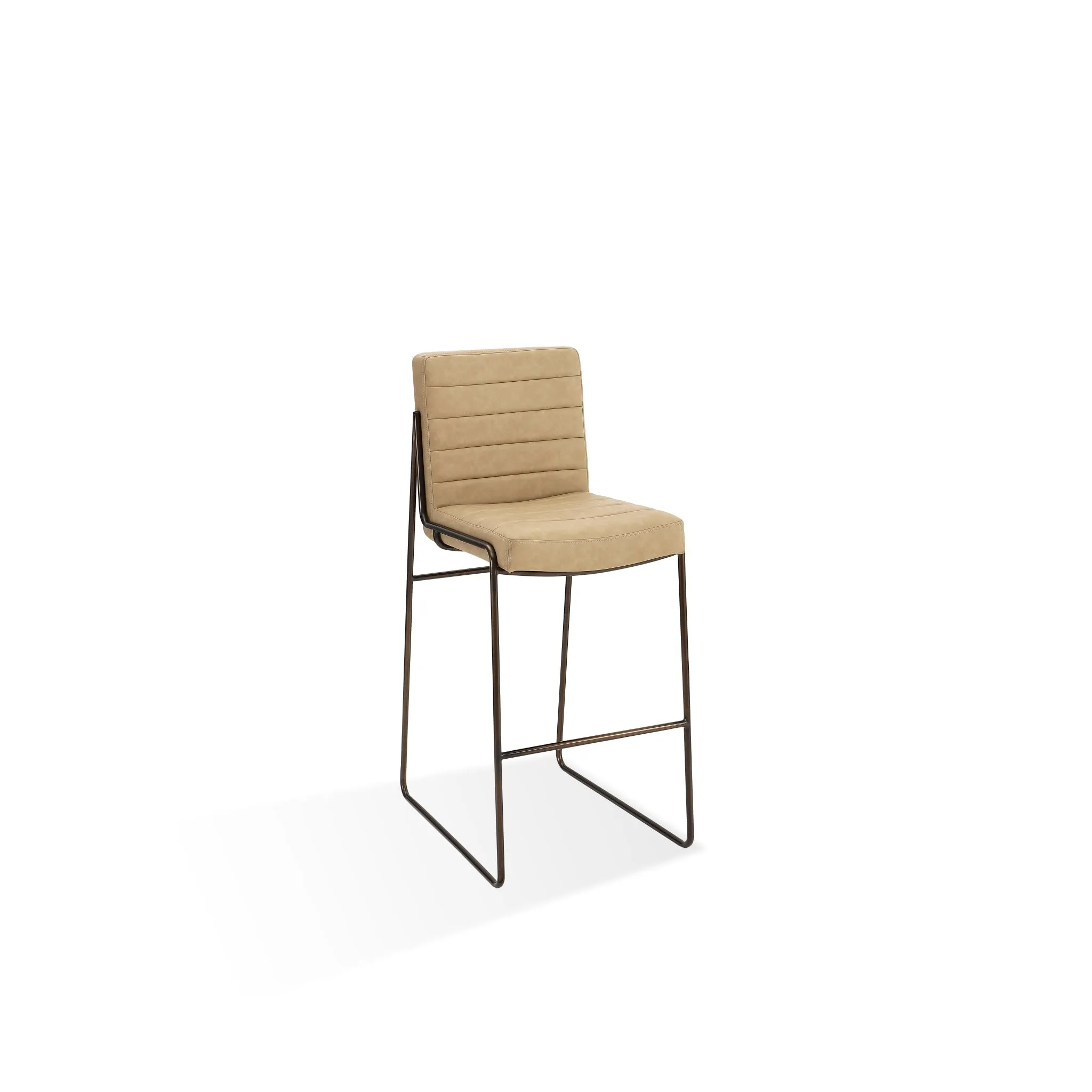 Madison Metal Frame Bar Stool in Honey Synthetic Leather