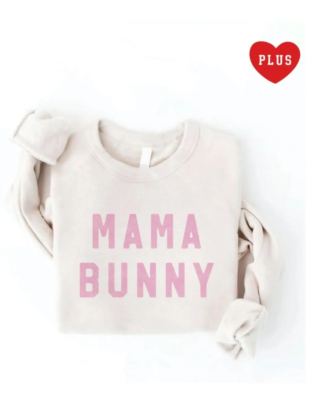 Mama Bunny Women's Graphic Fleece Sweatshirt, Heather Dust