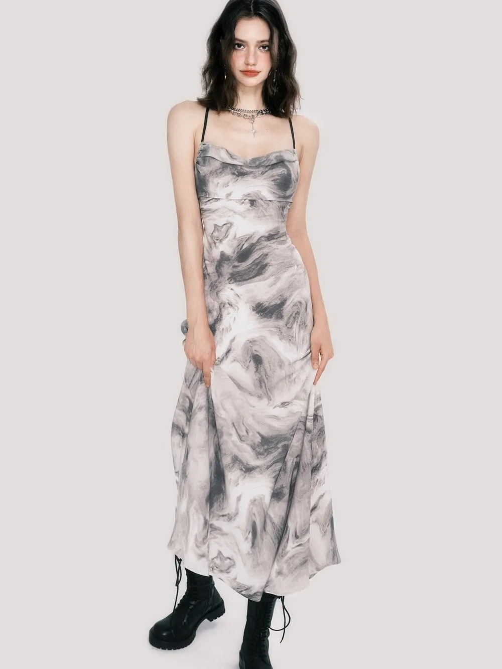 Marble Mystique Slip Dress