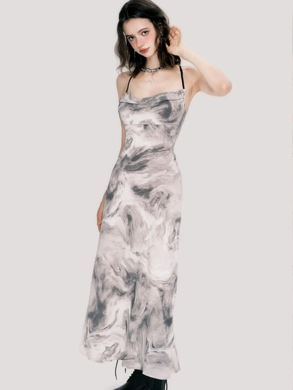 Marble Mystique Slip Dress