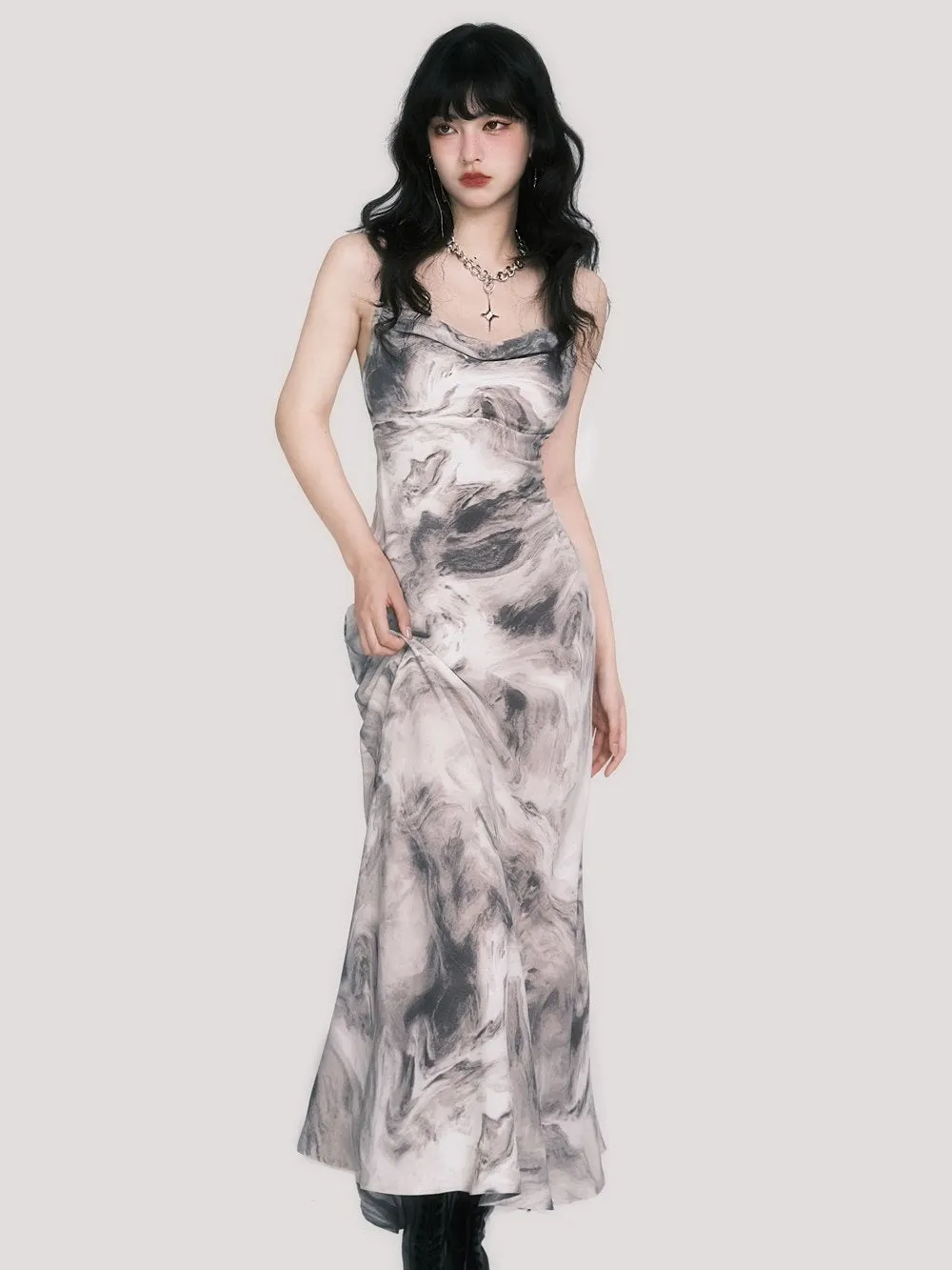 Marble Mystique Slip Dress