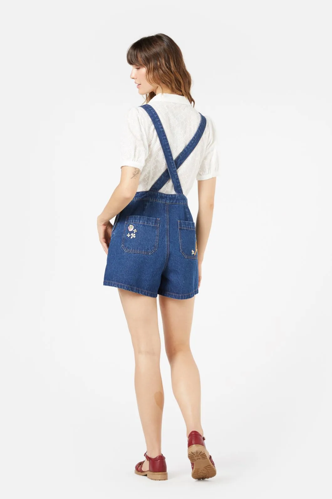 Market Day Embroidered Short Overall