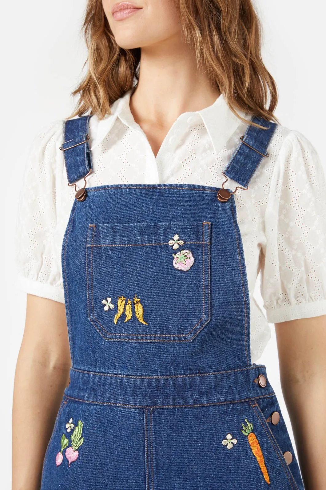 Market Day Embroidered Short Overall