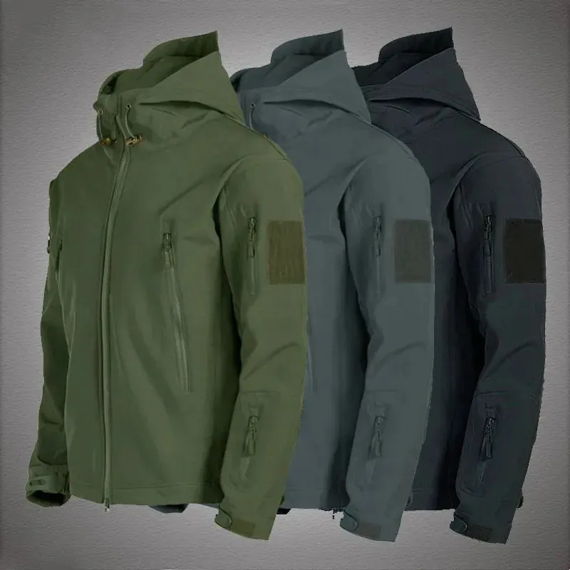 Men Sharkskin softshell Jacket Windproof & Waterproof Tactical hunting jacket heavy duty coat