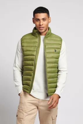 Mens Bellow Gilet in Mosstone