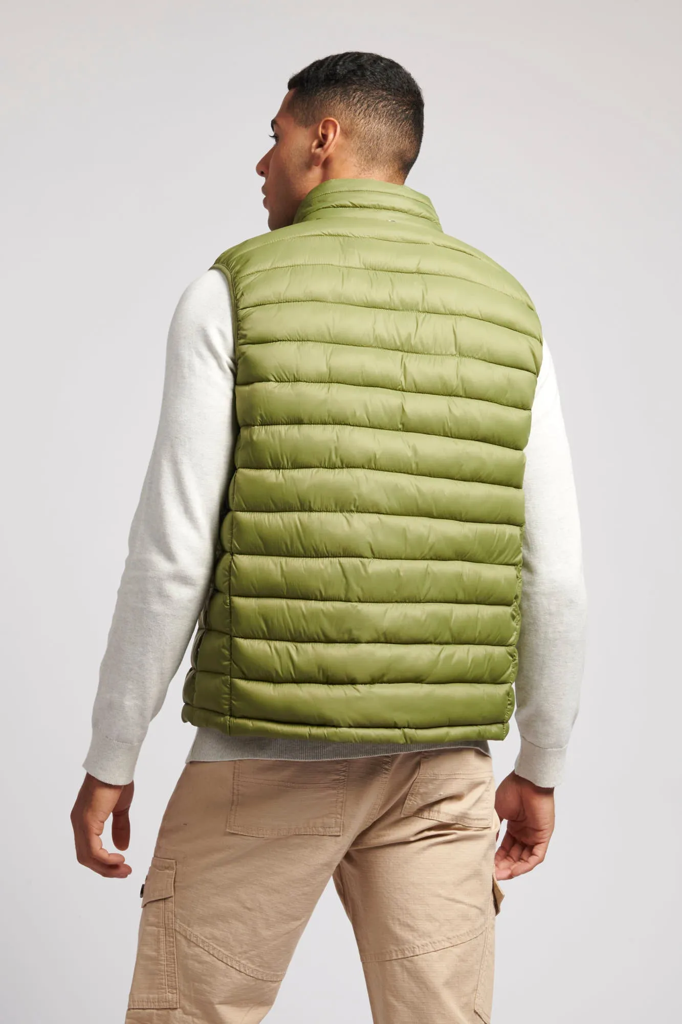 Mens Bellow Gilet in Mosstone