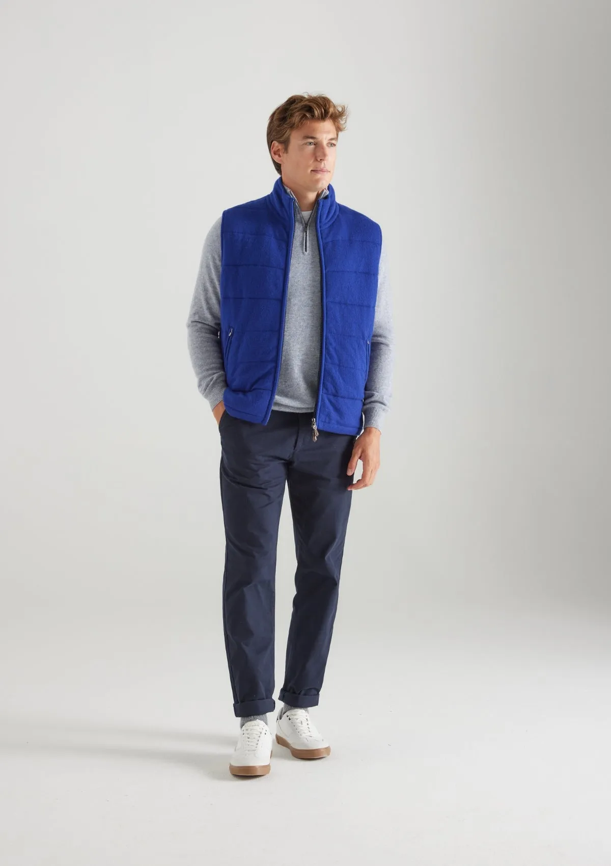 Mens Cashmere Gilet in Ultramarine Blue