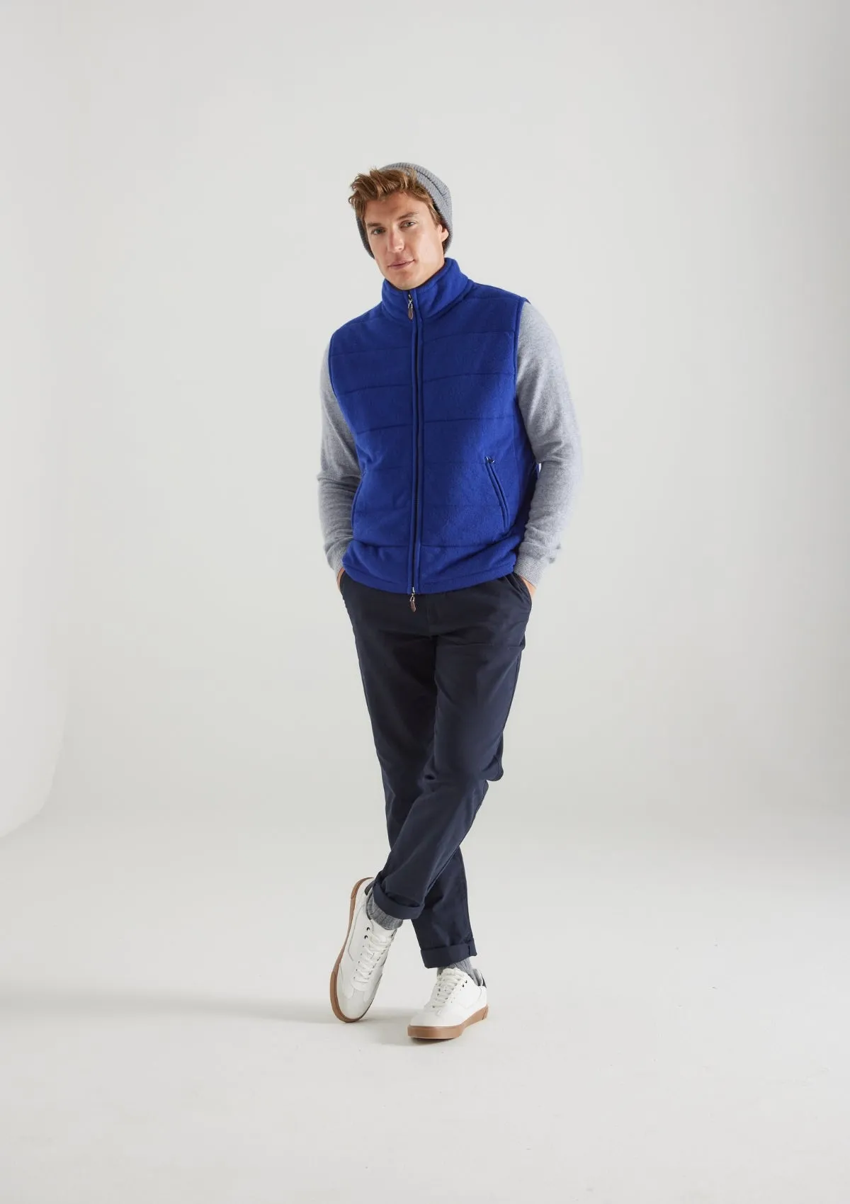 Mens Cashmere Gilet in Ultramarine Blue