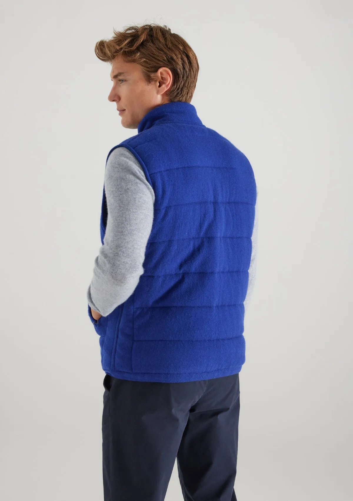 Mens Cashmere Gilet in Ultramarine Blue