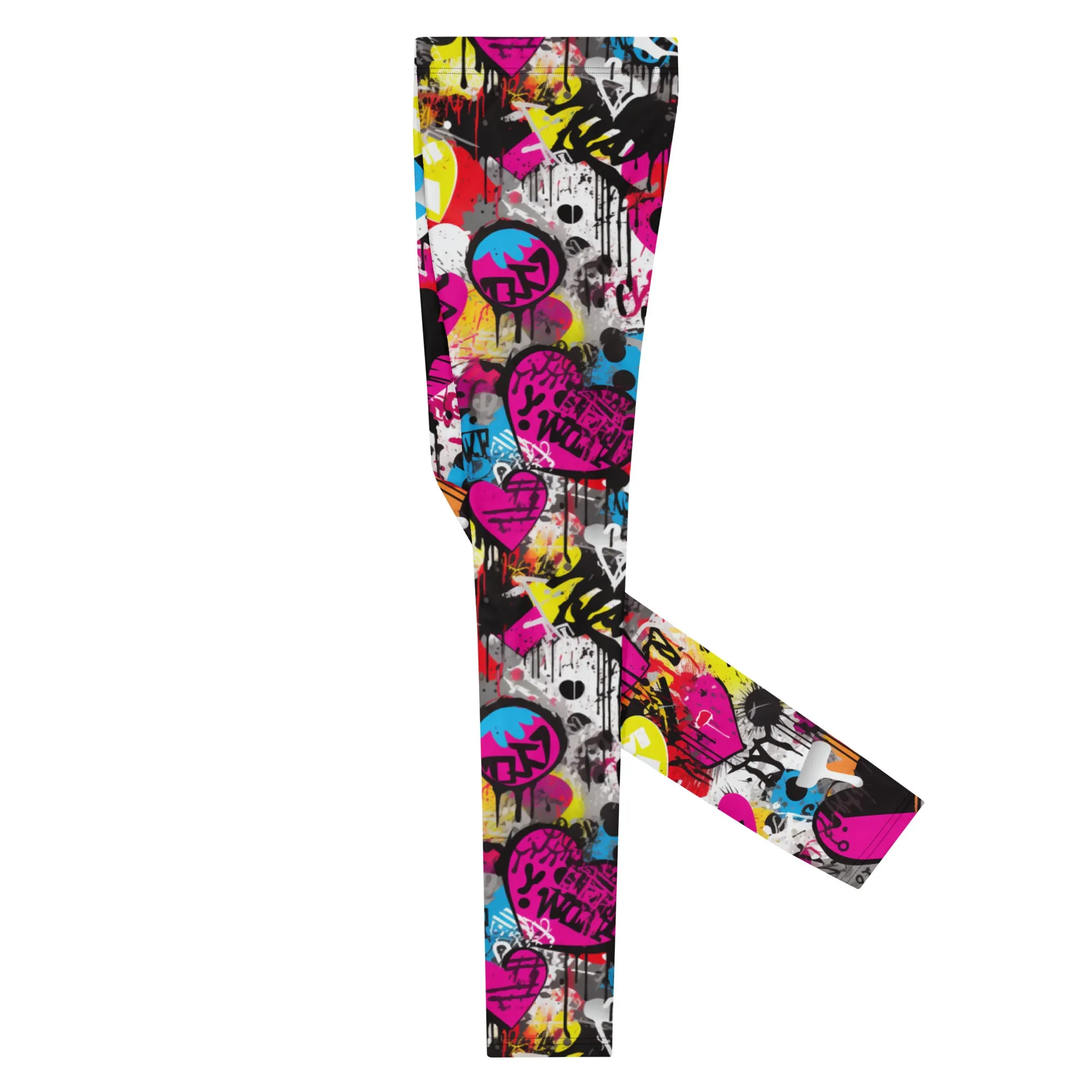 Men's Dance Leggings - Bold Graffiti Print