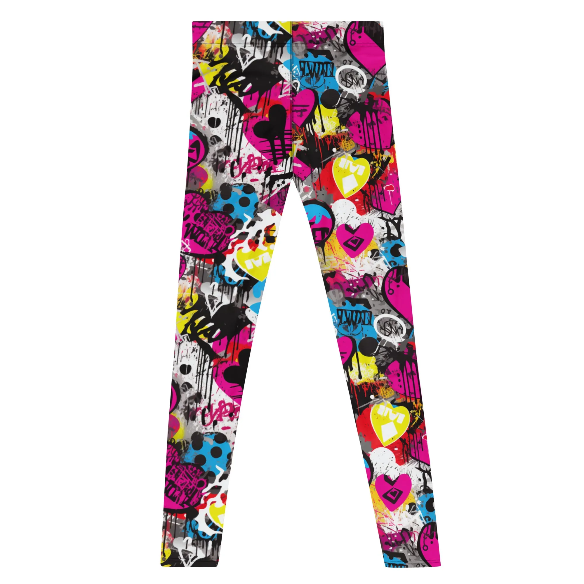 Men's Dance Leggings - Bold Graffiti Print