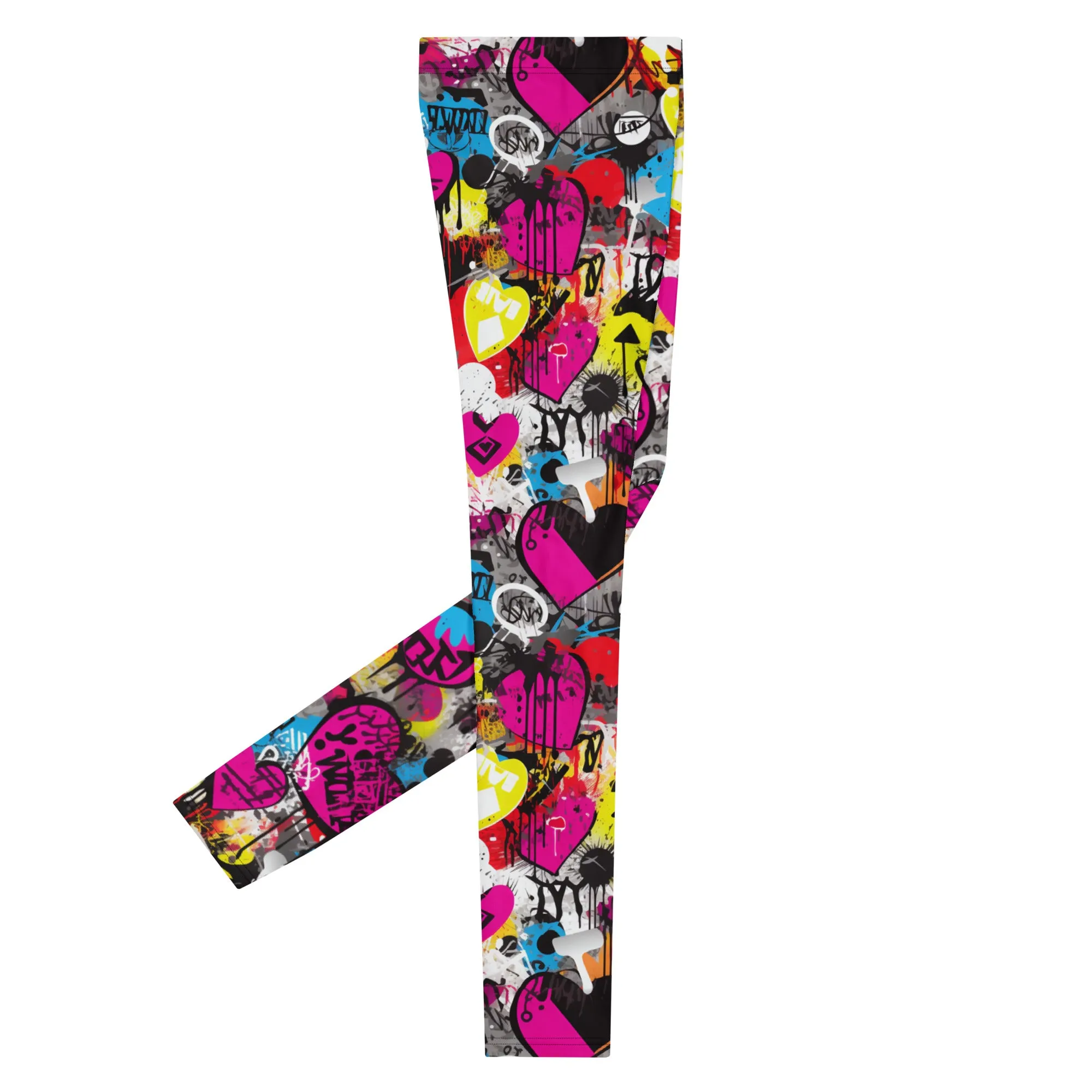 Men's Dance Leggings - Bold Graffiti Print