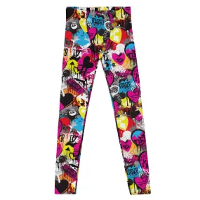 Men's Dance Leggings - Bold Graffiti Print