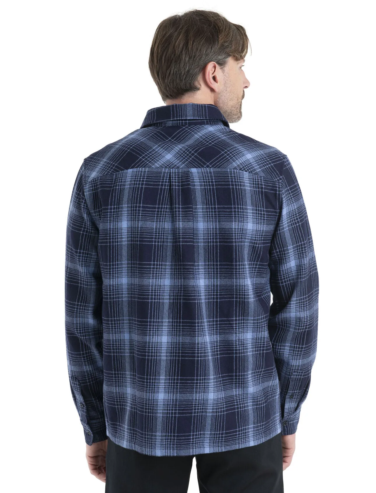 Mens Dawnder LS Flannel Shirt Plaid- Midnight Navy