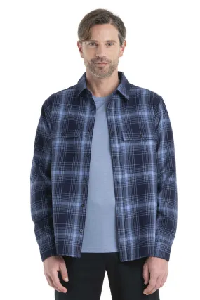 Mens Dawnder LS Flannel Shirt Plaid- Midnight Navy