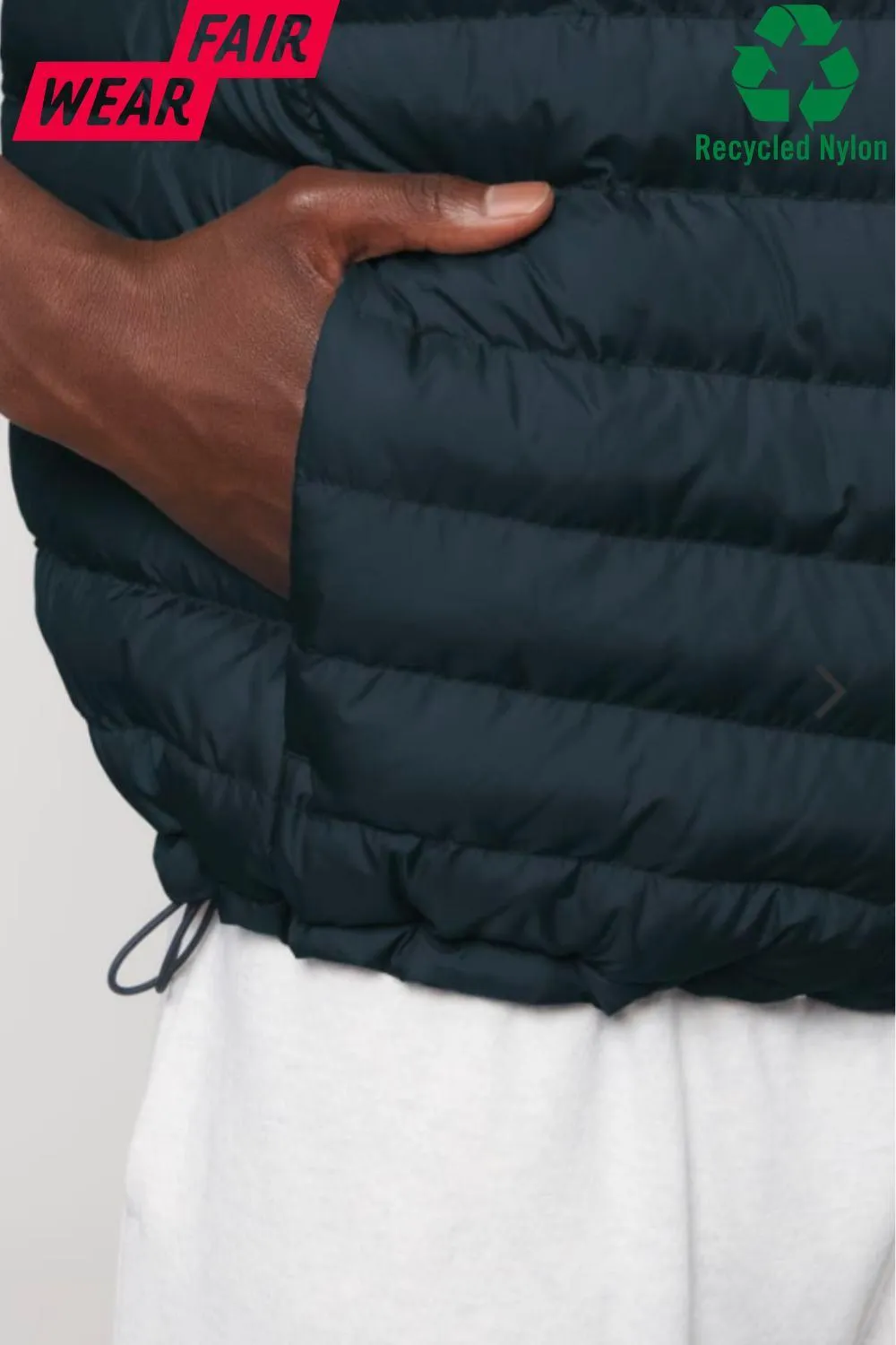 Mens Quilted Bodywarmer Gilet with Embroidered BLACK Logo