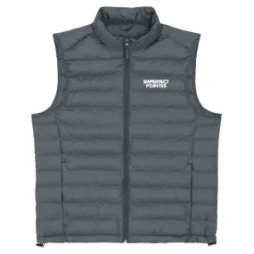 Mens Quilted Bodywarmer Gilet with WHITE embroidered logo