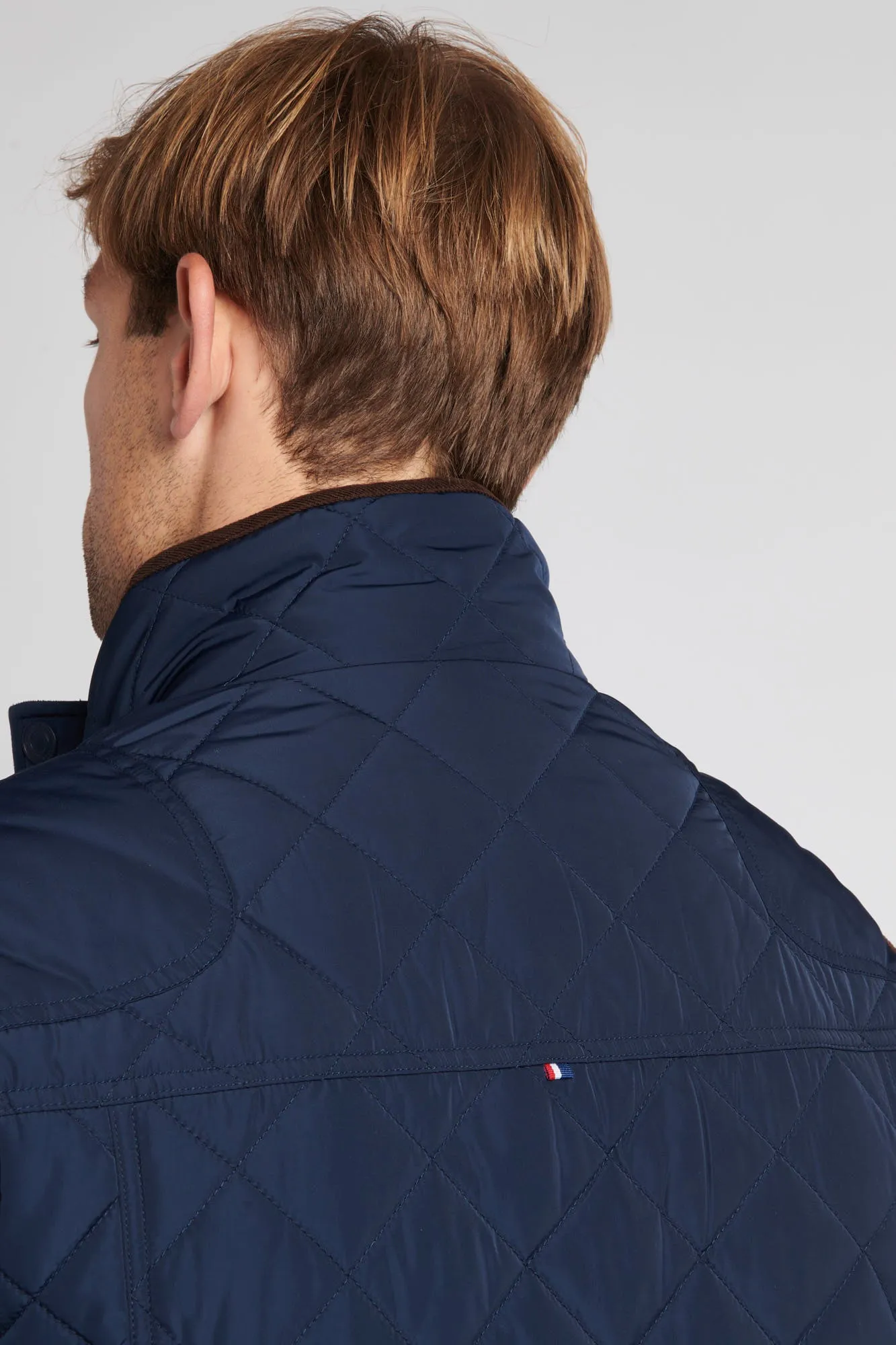 Mens Quilted Hacking Gilet in Navy Blue