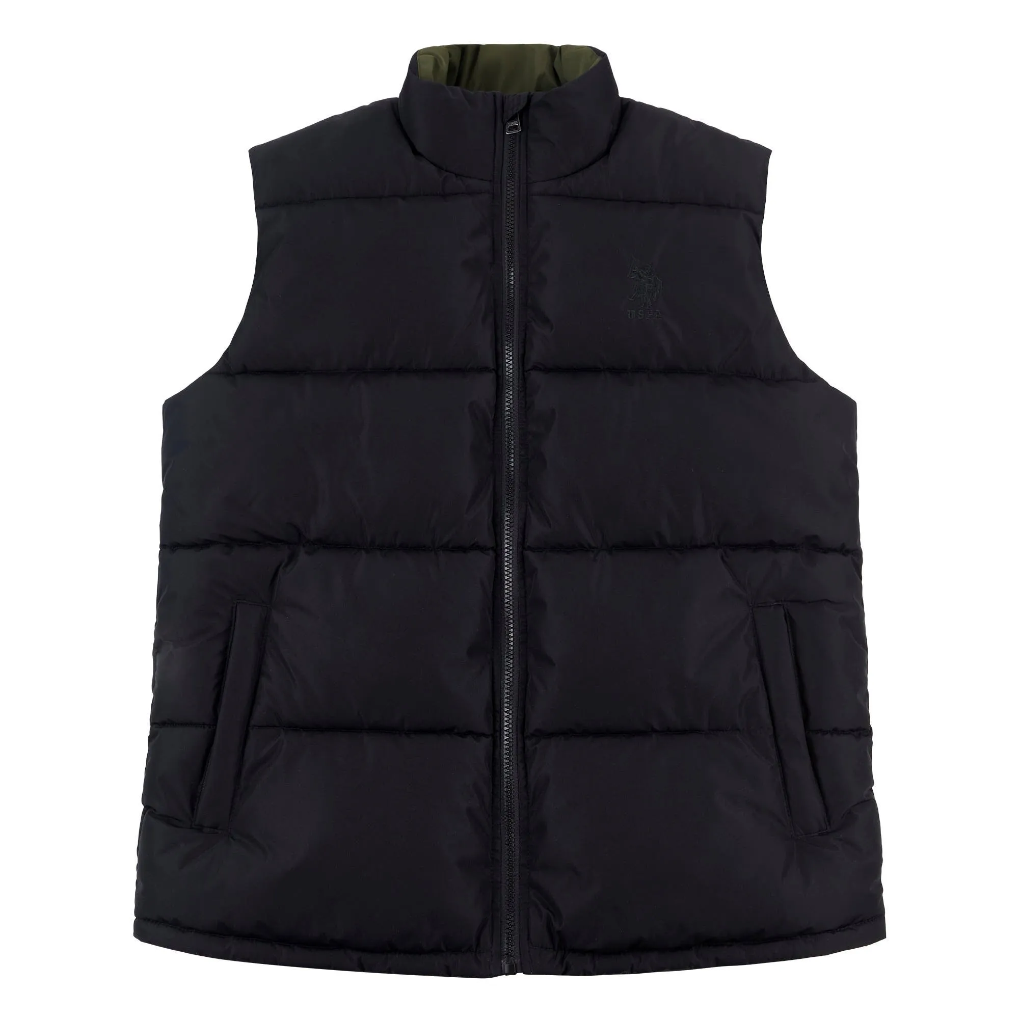 Mens Thick Quilted Gilet in Black