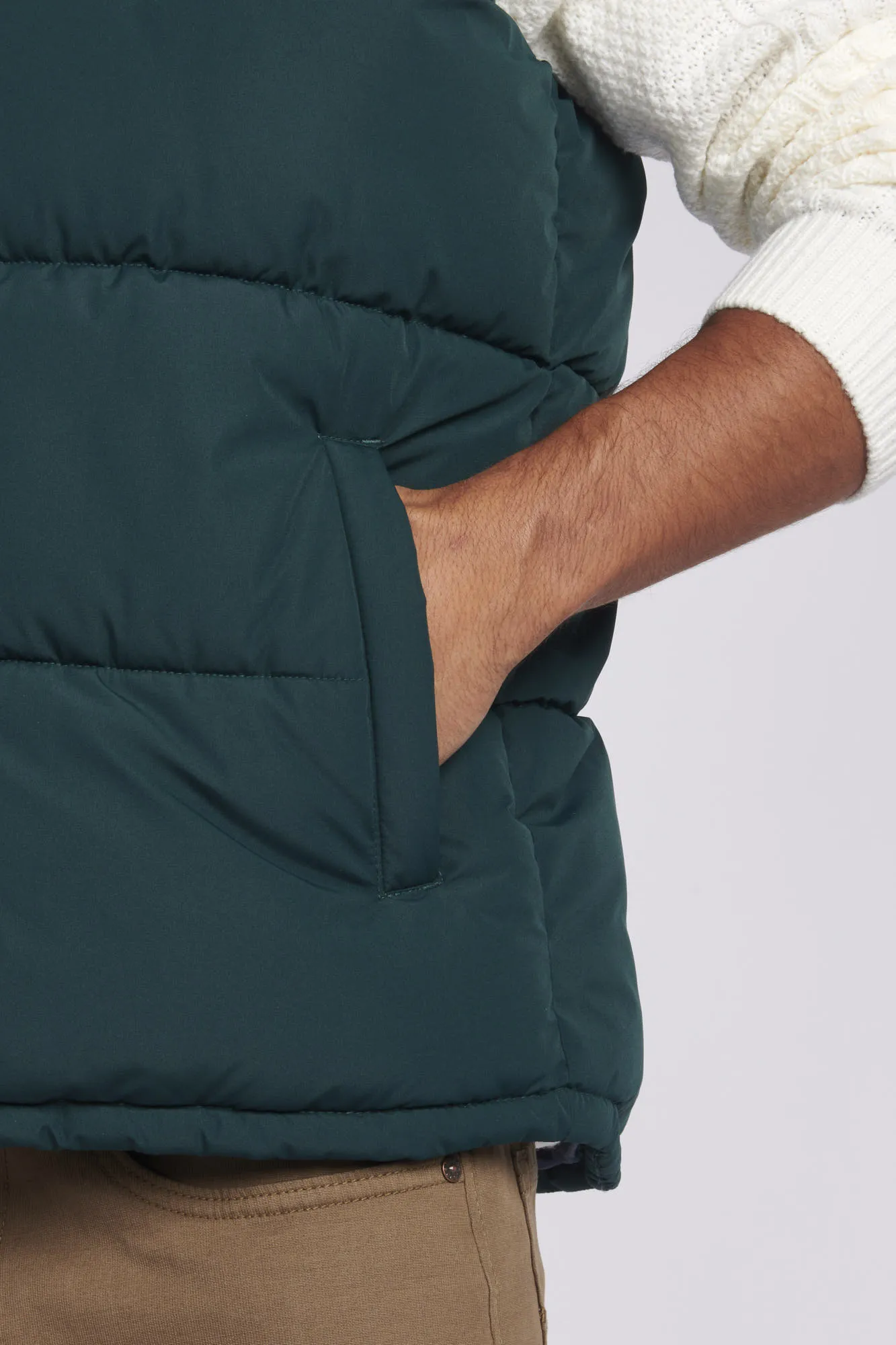 Mens Thick Quilted Gilet in Ponderosa Pine