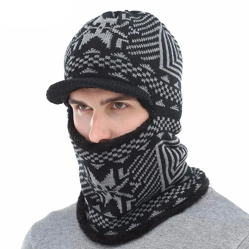 Men's Winter Knitted Balaclava Cap - Black,Gray,Navy