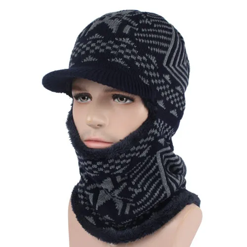 Men's Winter Knitted Balaclava Cap - Black,Gray,Navy