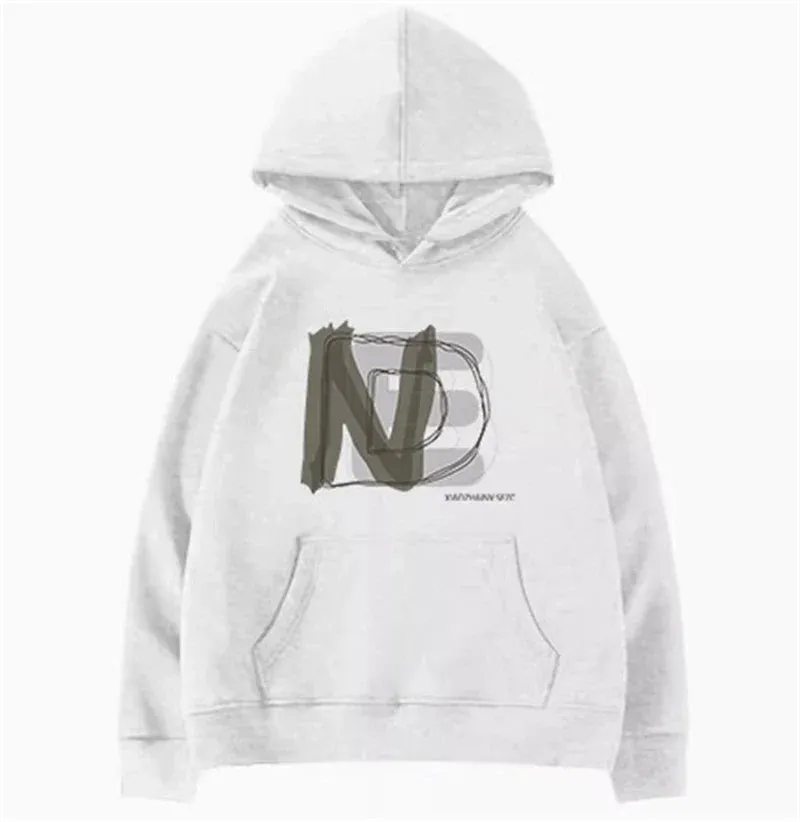 Metaversmall Casual Hooded Pullover Basic Letter Printing Women Hoodies Winter Chic Drawstring Simple Loose Fashion Top Female Hoodies