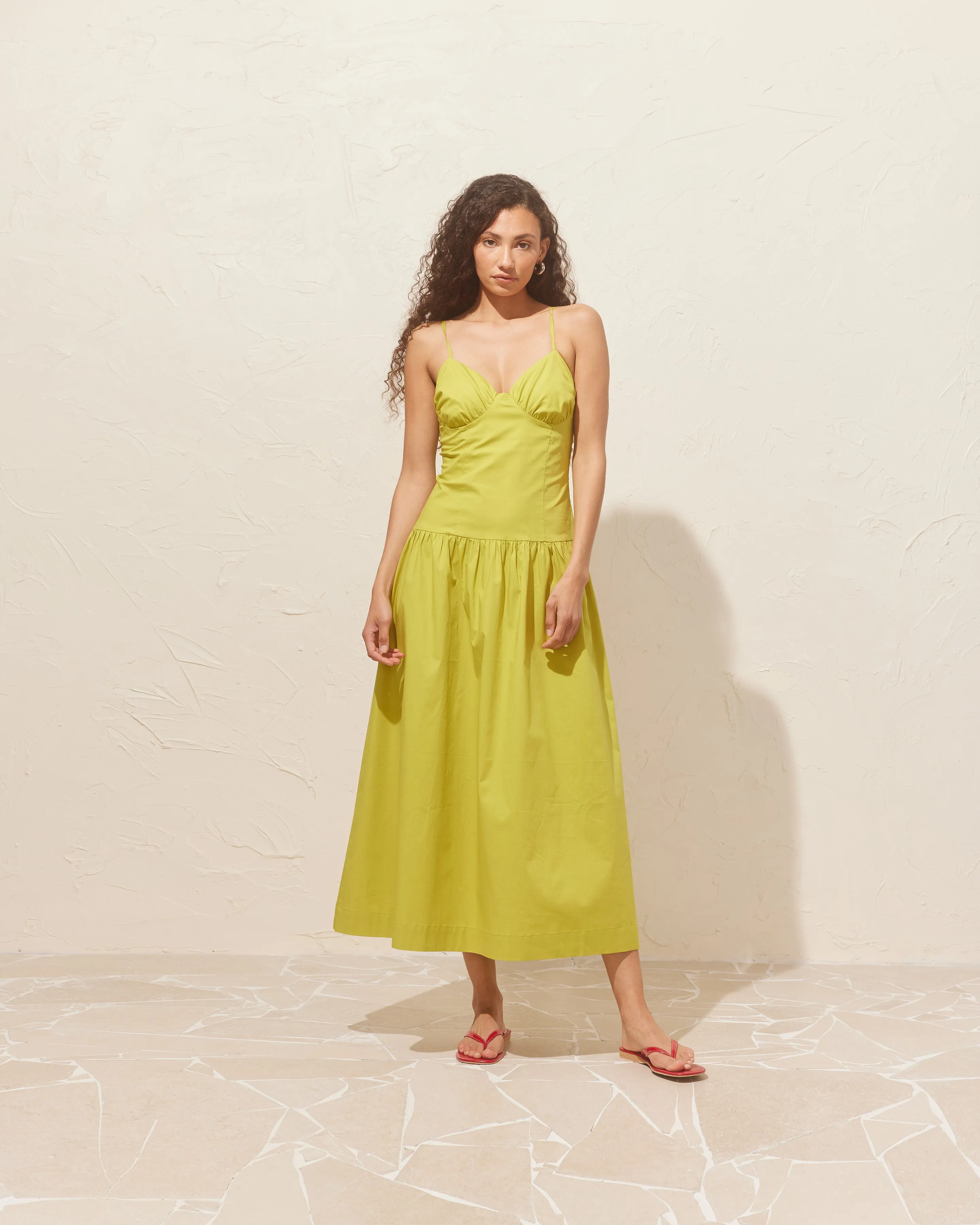 MONACO DRESS CHARTREUSE