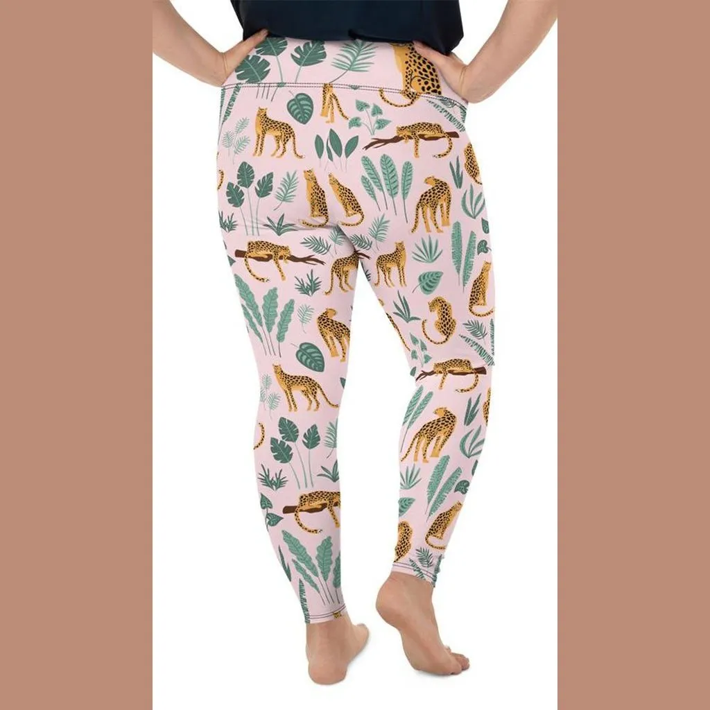 Nature and Leopards Plus Size Leggings