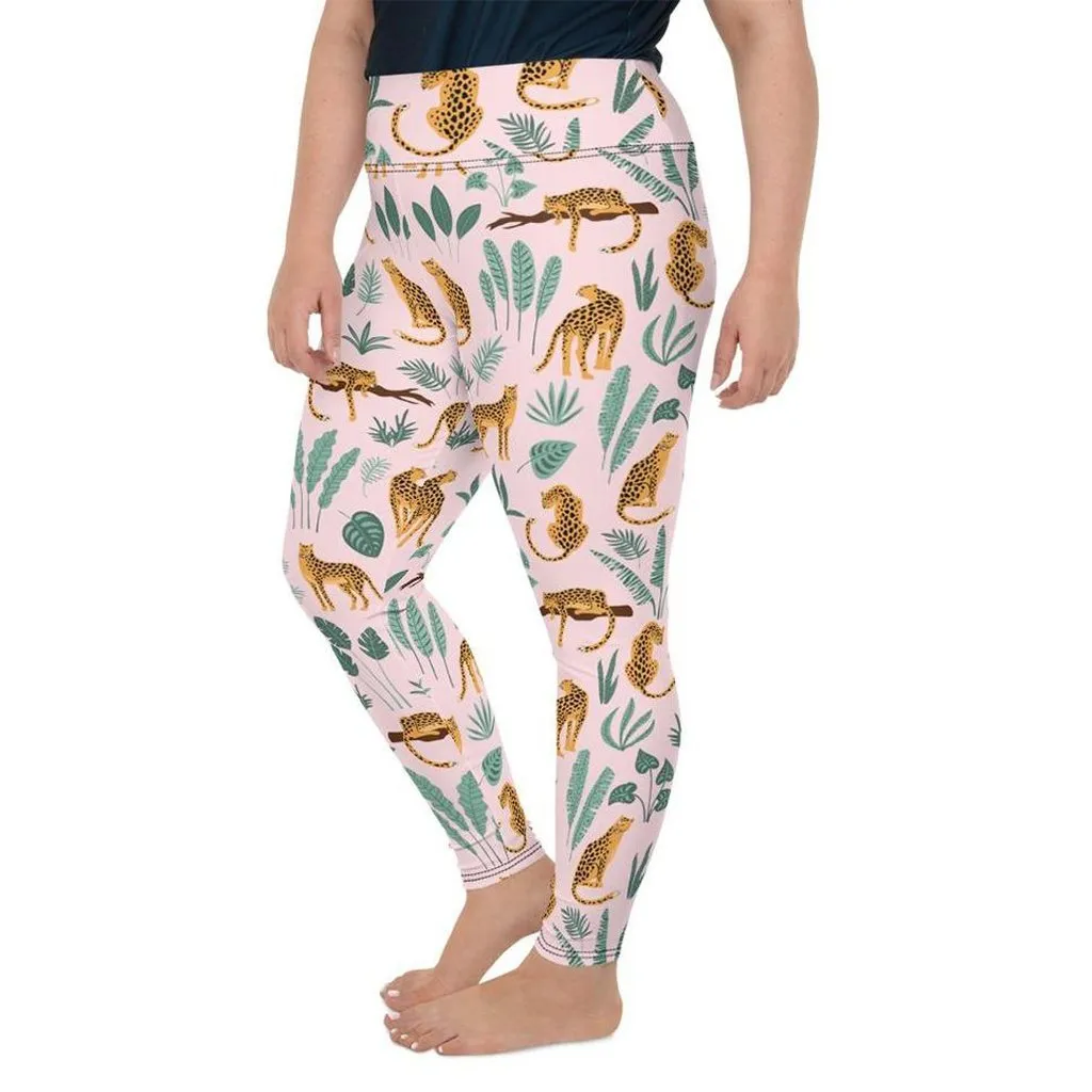 Nature and Leopards Plus Size Leggings