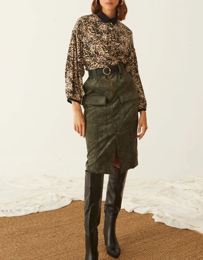 Ofilia’s Corduroy olive Skirt