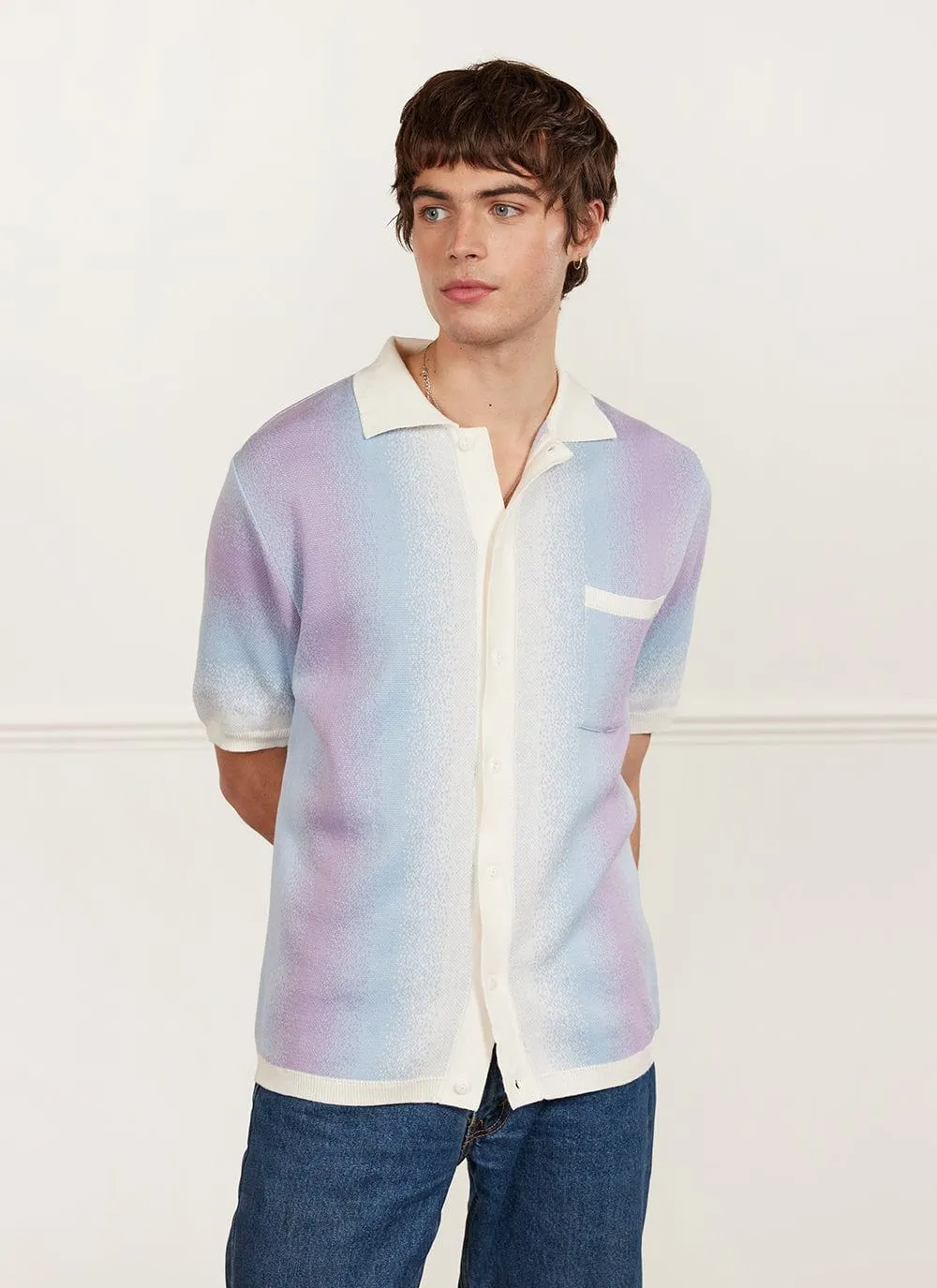 Ombre Knitted Shirt | Organic Cotton | Blue