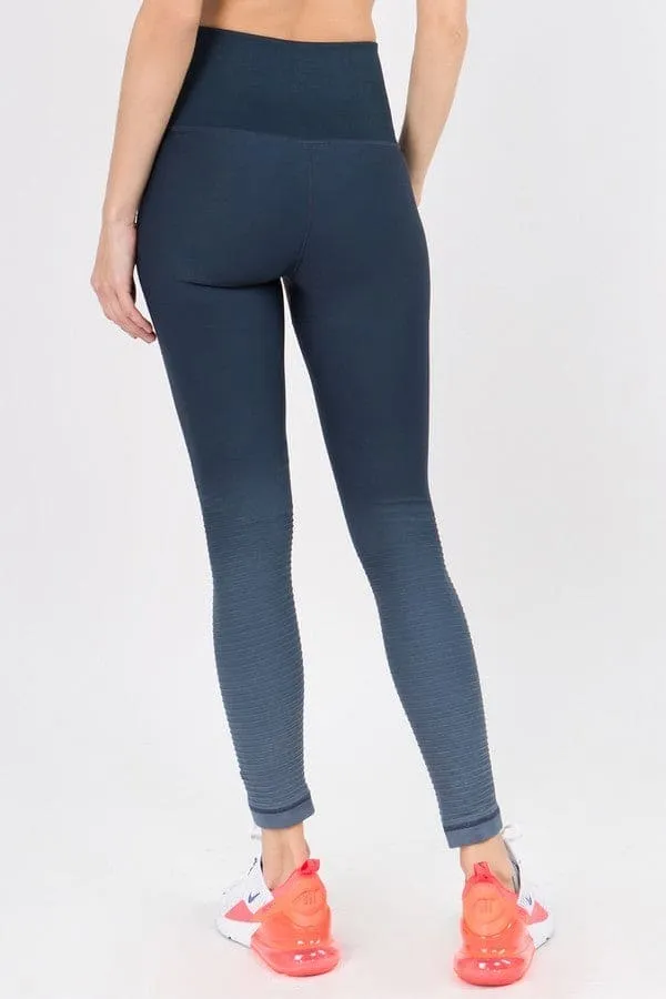 Ombre Moto Ridge Compression Leggings