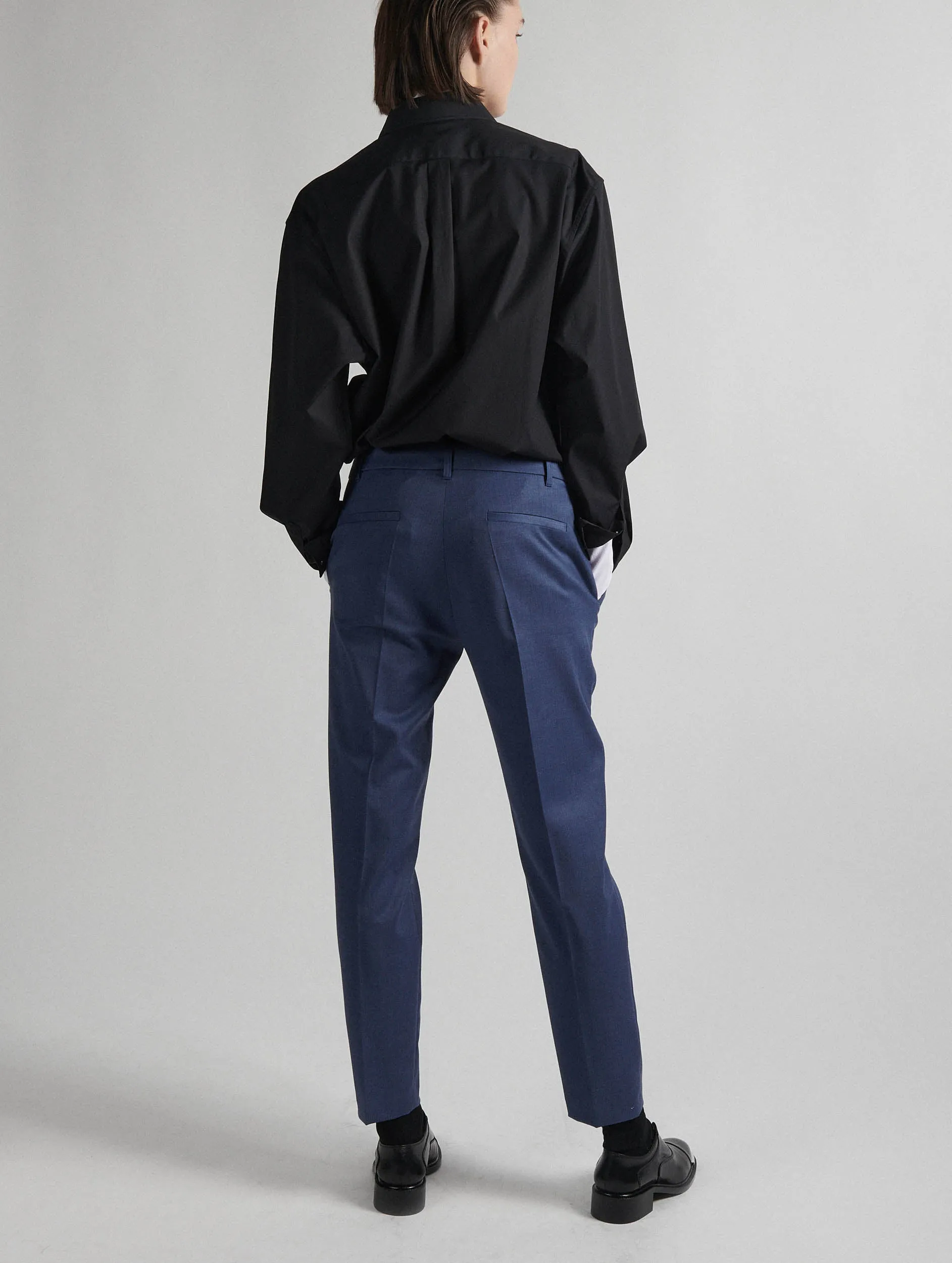 Pantalon Roxy en gabardine de laine stretch bleu