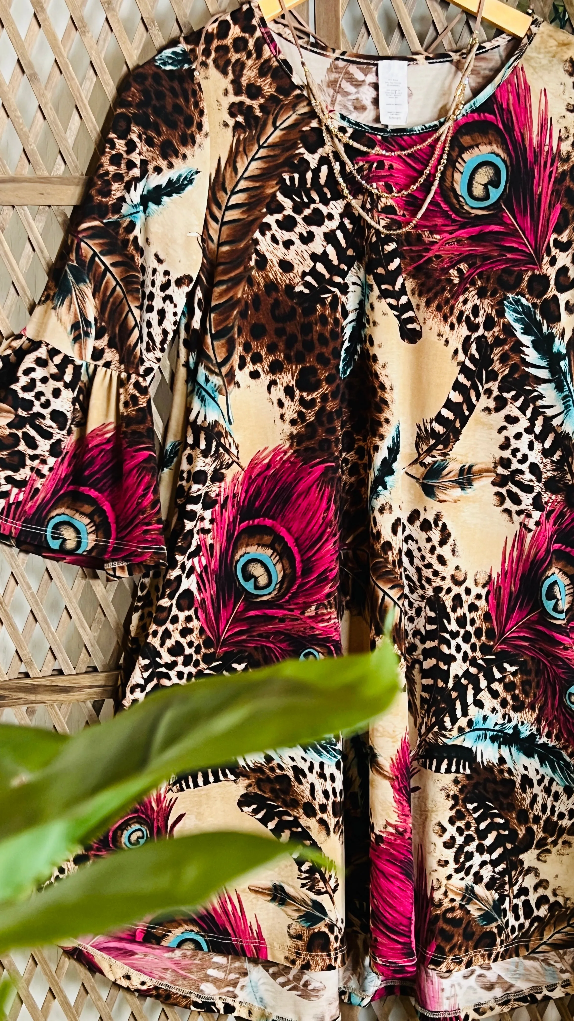 Peacock Feathers/Cheetah Swing Dress