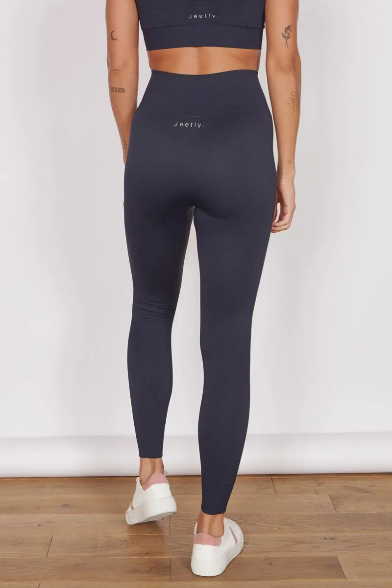 Petite Seam Free Sports Leggings, Navy, Women's