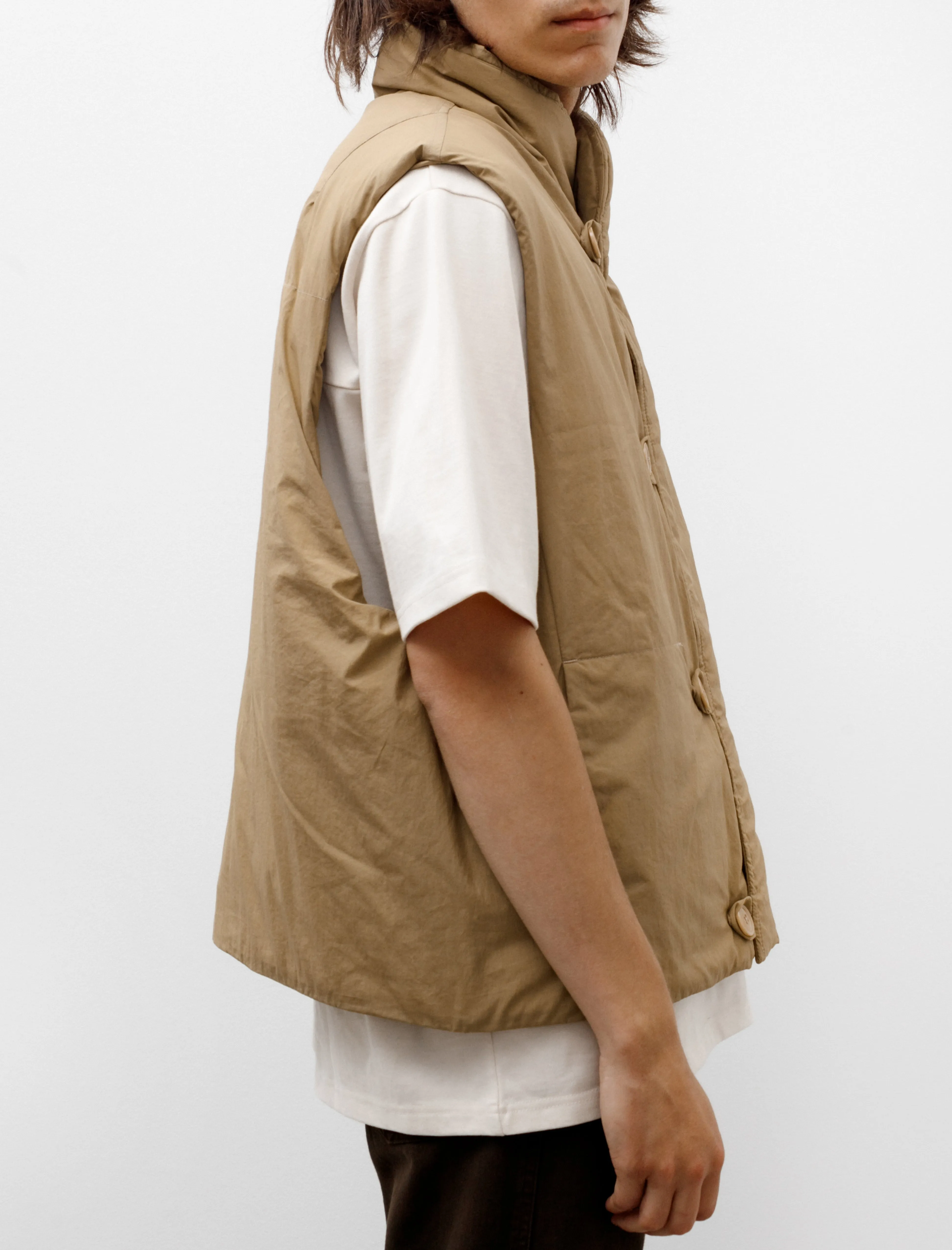 Puffer Gilet Ochre Khaki