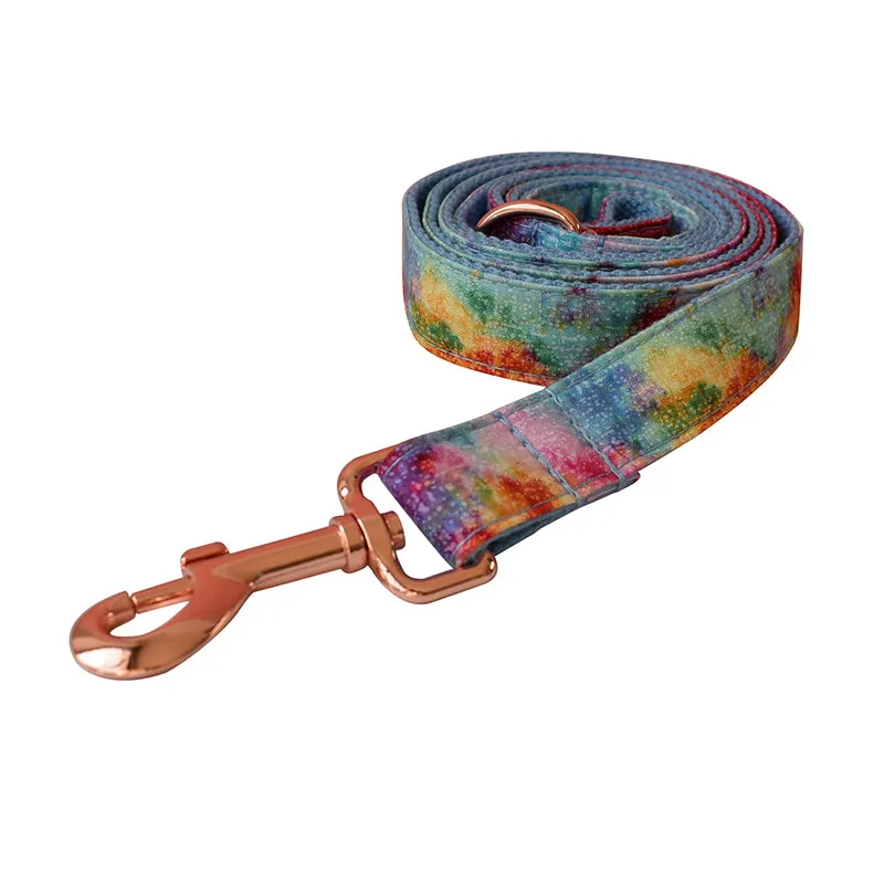 Rainbow Gradient Cotton Dog Collar - Personalized