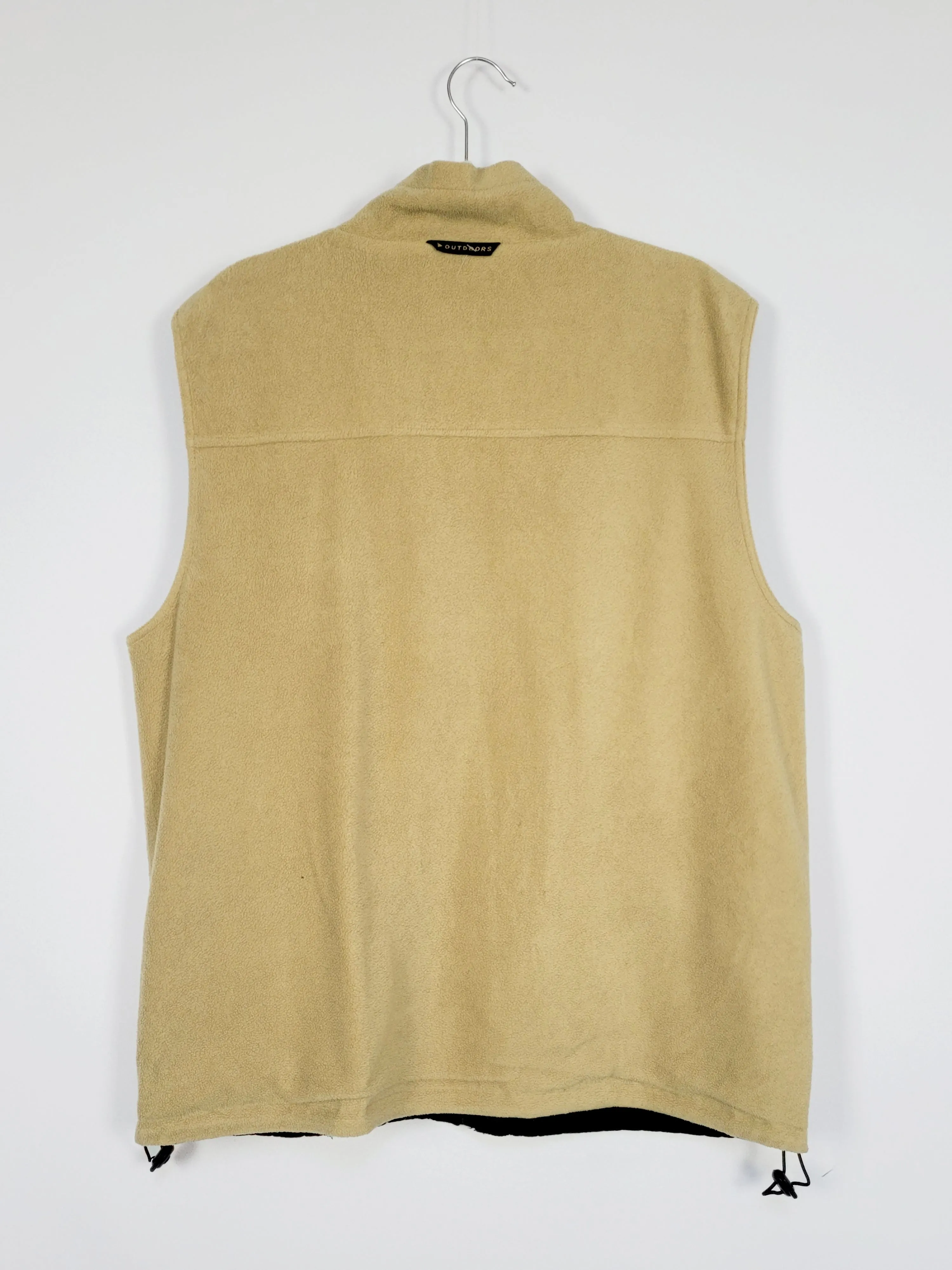 Retro 90s reversible black & beige combo vest gilet