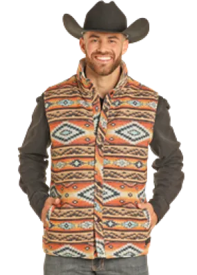 Rock & Roll Men's Reversible Aztec Printed Jacquard Vest - BM98C04310